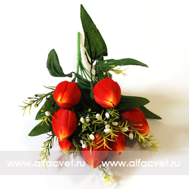 искусственные цветы тюльпаны цвета красный 4