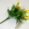 искусственные цветы букет тюльпанов с добавкой травка-ромашка цвета белый с желтым 36