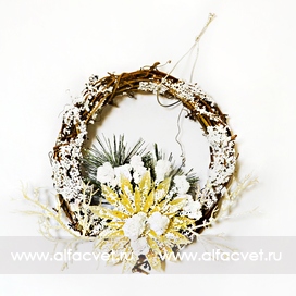 искусственные цветы рождественский венок цвета желтый 1