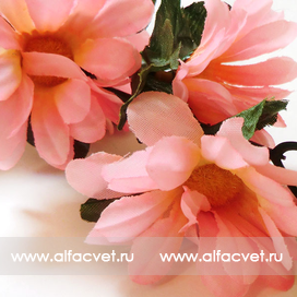 искусственные цветы ветка ромашек цвета розовый 5